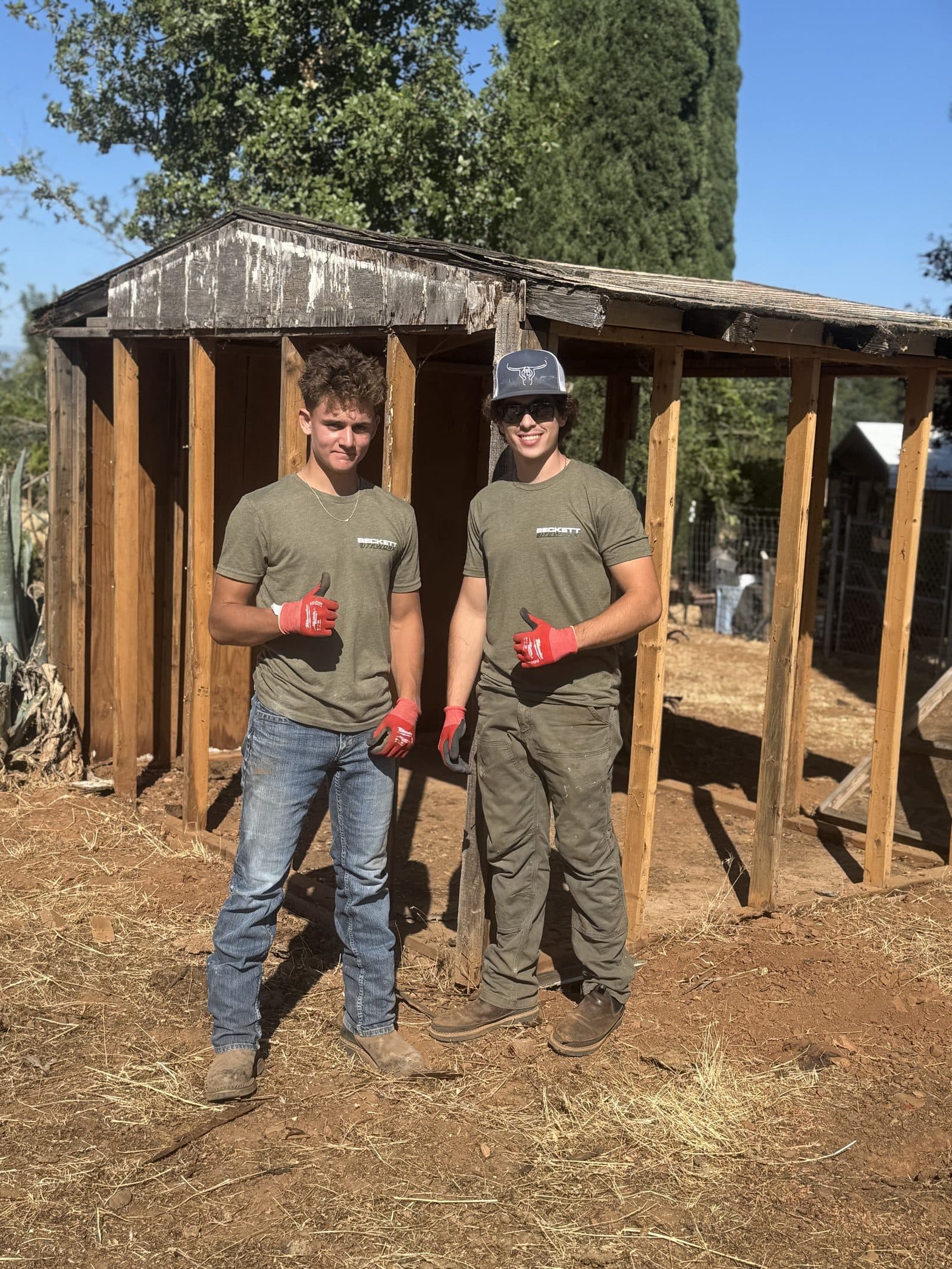 Ezra and Nathaniel Beckett, owners of Beckett Siteworx junk removal and demolition in Northern California