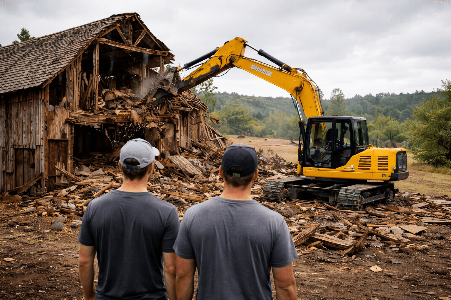 Barn demolition services by Beckett Siteworx