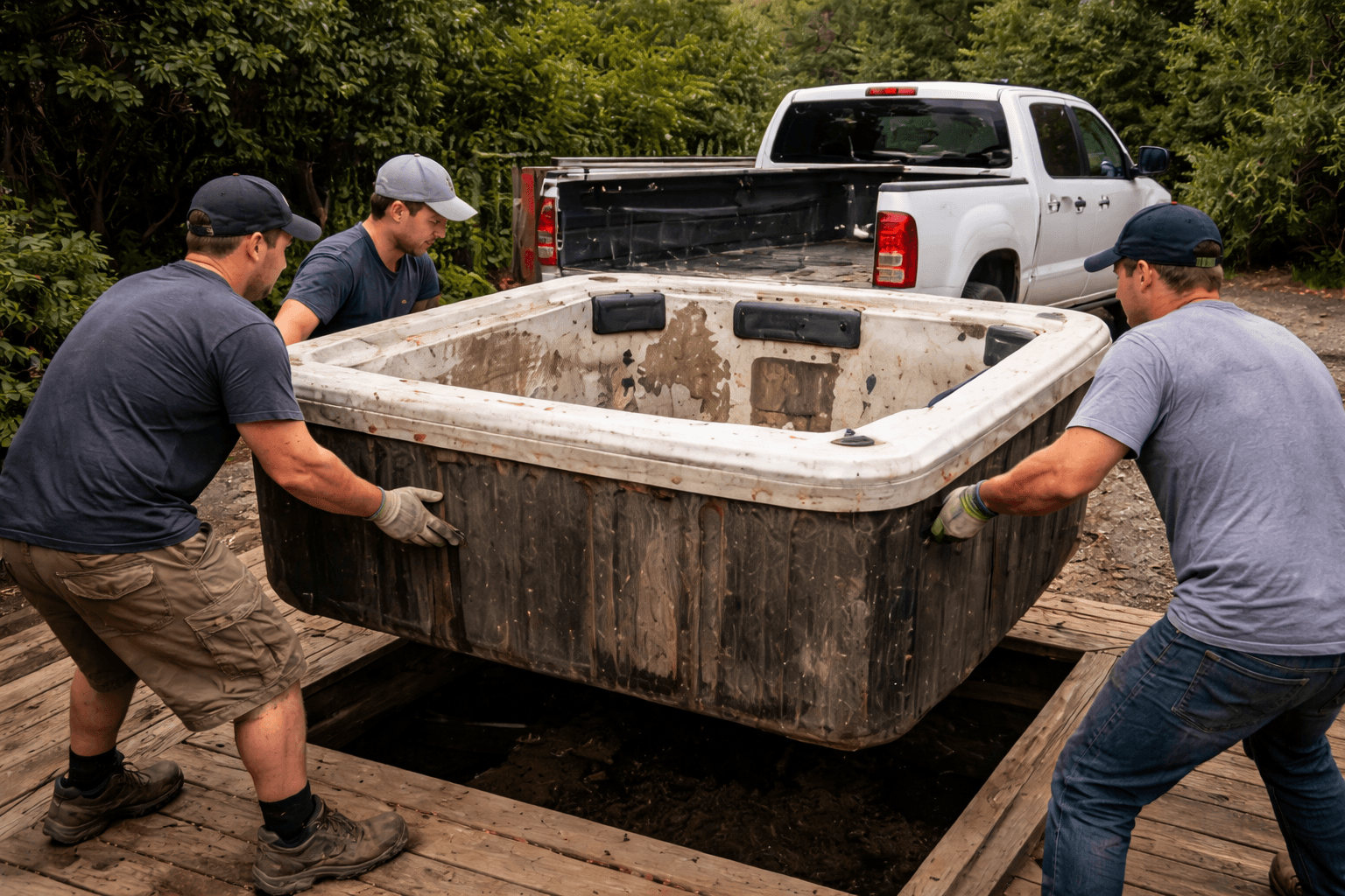 Hot tub removal and disposal by Beckett Siteworx