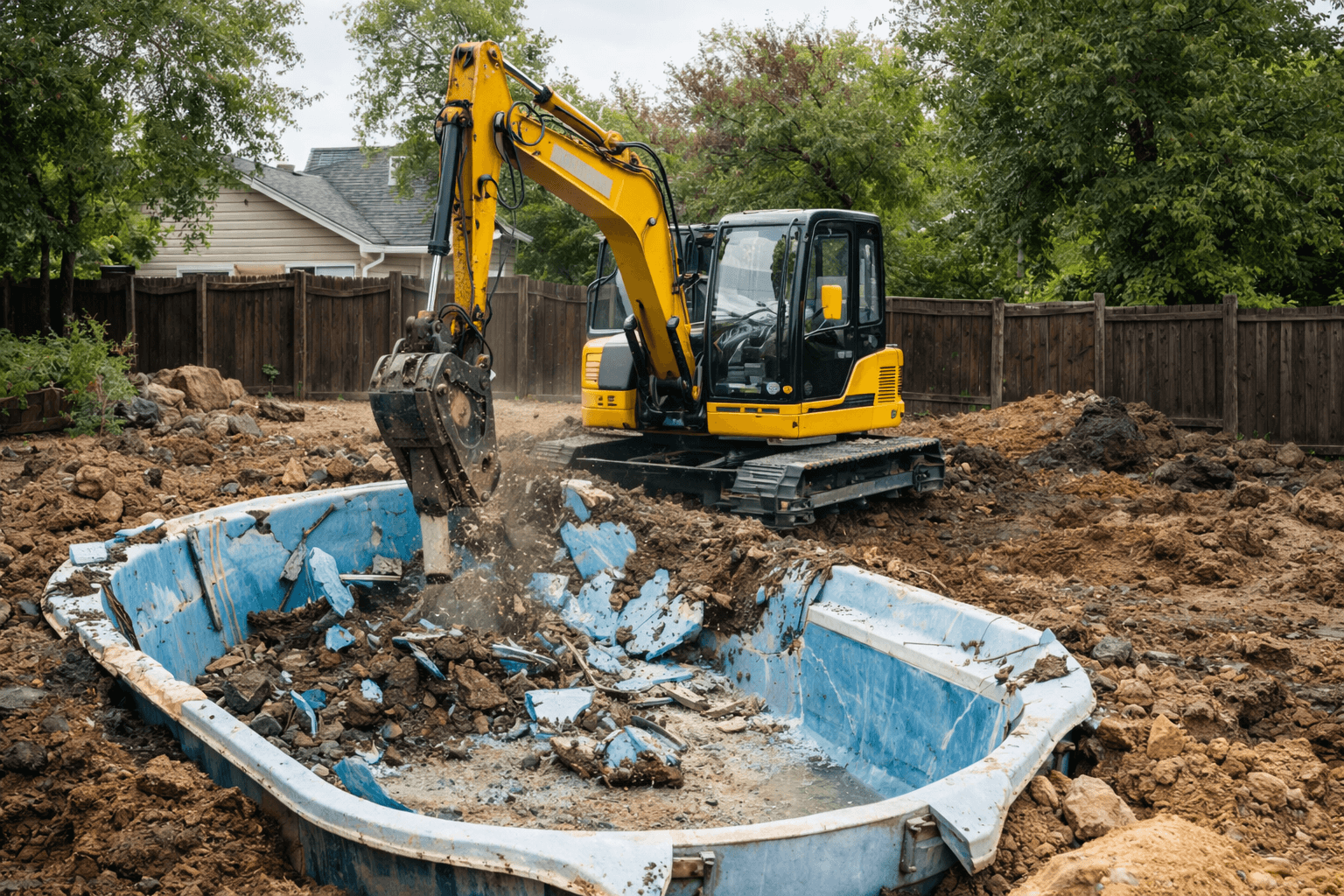 Pool removal and demolition by Beckett Siteworx